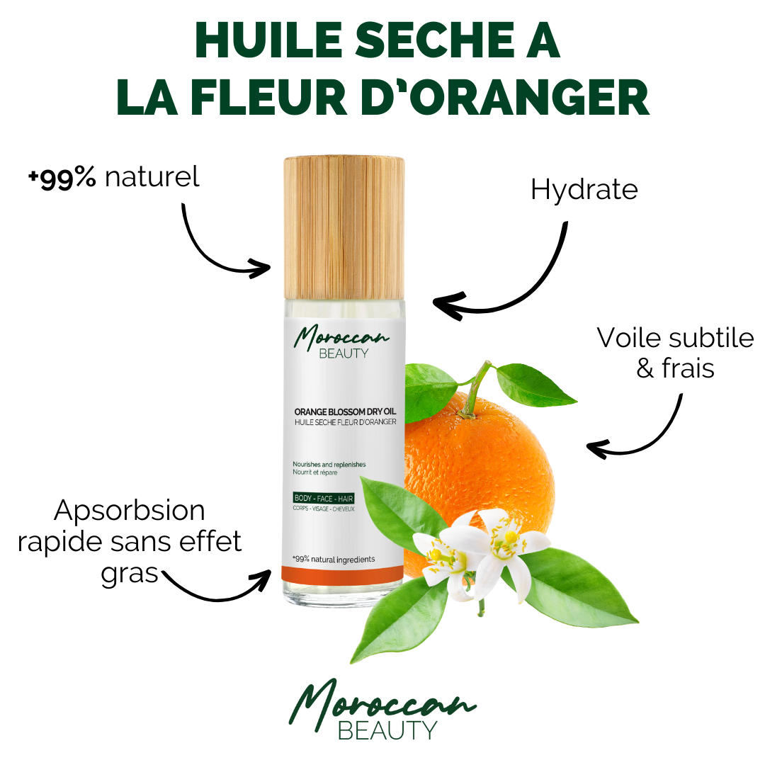 Huile sèche fleur d'oranger - +99% naturel
